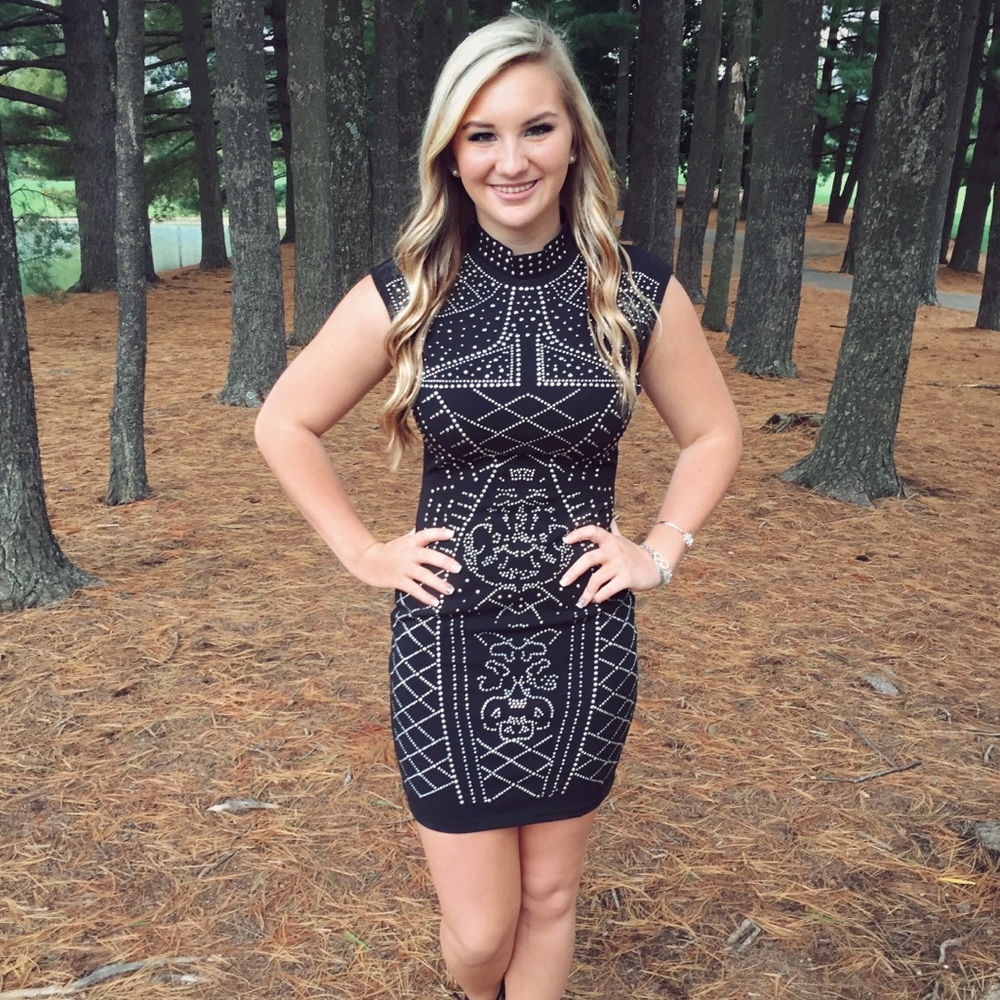 Black rhinestone dress